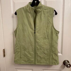 Columbia Green Diamond Quilted Zip Front Vest size M